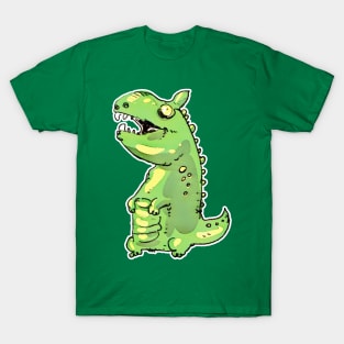 little green dinosaur cartoon T-Shirt